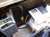 battery charger installed adjacent to fuel line - note fire in top of charger